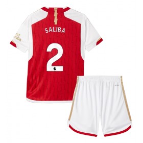 Arsenal William Saliba #2 Hemmakläder Barn 2023-24 Kortärmad (+ Korta byxor)